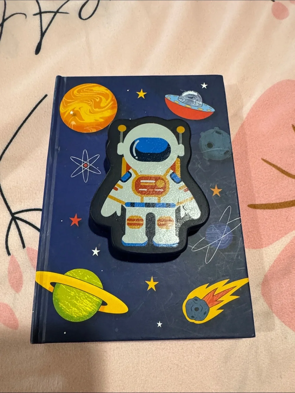 Amscan Navy Blue Space Astronaut Hardcover Notebook with Colorful Planet Accents